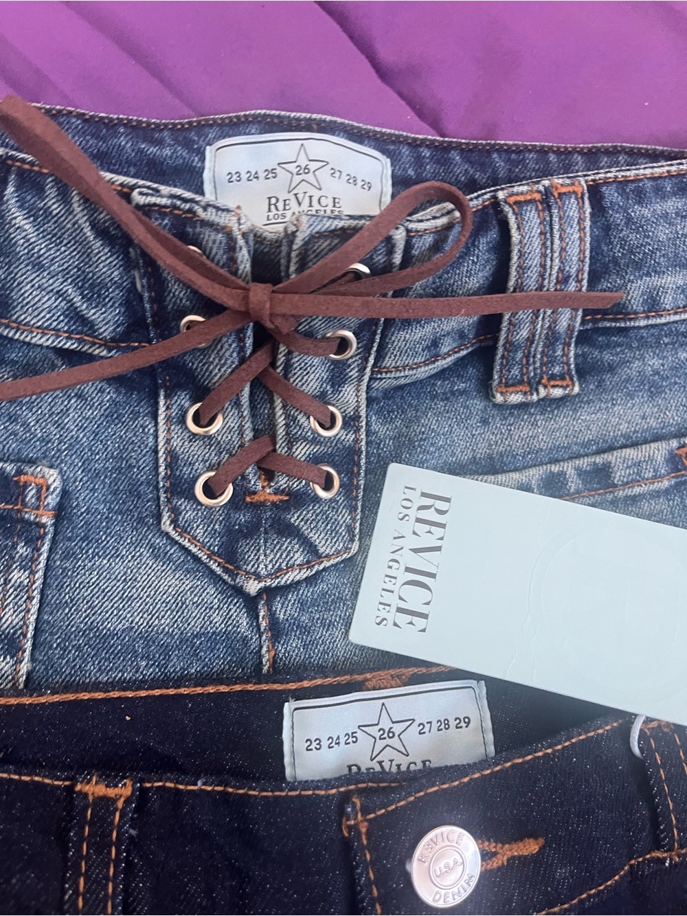 2 Pairs of “REVICE” Denim Rodeo Rebel Shorts Sz: 26  Orig: $78 a pair
